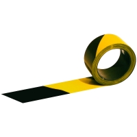 Ruban de signalisation RUBAPLAST noir / jaune - Longueur : 100 m - Largeur : 50 mm