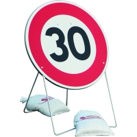 Panneau de chantier BK14 650 T1 Limitation De Vitesse 30 Km/H Avec Pied Et 2 Sac De Lestage