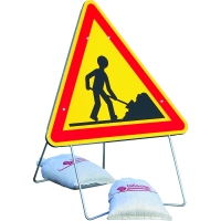 Panneau de chantier AK5 1000 T1 Travailleur Avec Pied Et 2 Sac De Lestage