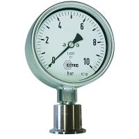 Manomètre séparateur hygiénique série 7470 + 1520 - sec - G1/4" - D100 - inox - Clamp ISO 2852 - 10 bar - 000482572