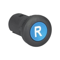 Tête de bouton-poussoir avec inscription "R" 800F - 22,5 mm - bleu