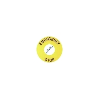 Plaque signalétique pour bouton 800F - 30,5 mm - "EMERGENCY STOP" - 800F-15YE112