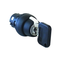 Tête de bouton tournant à clé série 800FP-K - clé 3825 - plastique - 22,5 mm - retrait dans toutes les positions - 800FP-KM23