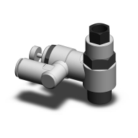 Régleur de débit avec clapet anti-retour piloté croisé ASP - laiton nickelé - R1/8 - 6mm