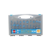 Coffret de 30 mèches de défonceuse carbure - queue 8 mm