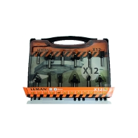 Coffret de 12 fraises pour défonceuse carbure - queue 8 mm