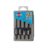 Coffret de 4 forets hélicoïdaux + fraisoirs bois - diamètre 3/4/5/6 mm