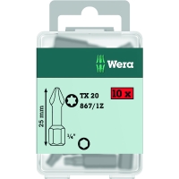 Embout de vissage empreinte Torx® 867/1 Z T40 x 25 mm en boîte de 10 pièces