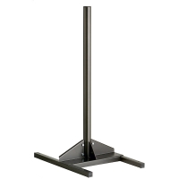Poteau centré sur socle à poser 1 à 2 flux COLLEC pour supports sacs - gris manganèse