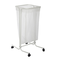 Support de sac tubulaire sur roulettes TUBAG - 110 L - blanc signalisation RAL 9016