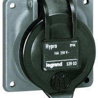 Prise murale d'appareillage industriel HYPRA 2P+T - 16 A - 67 x 67