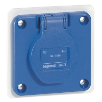 Prise à brochage électrique 2P+T - 16 A - 75 x 75 mm