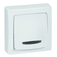 Poussoir à voyant ASL - 6 A - blanc