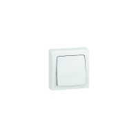 Poussoir 6A Appareillage saillie complet - blanc
