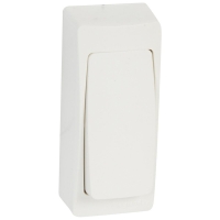 Poussoir appareillage étroit en saillie - 6 A - blanc