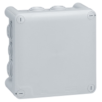 Boite de dérivation étanche carrée PLEXO - 130 x 130 x 74 mm - gris