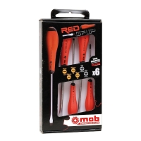 Jeu de 6 tournevis redgrip Plat et Pozidriv®