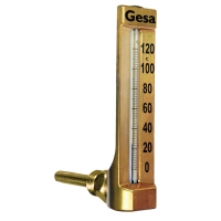 Thermomètre type 32 equerre - vertical - 63 mm