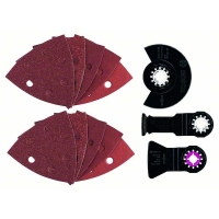 Set 4 lames oscillantes/plongeantes+abrasif découpeur ponceur 2608661694