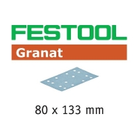 Feuille abrasive Granat STF - Dimensions : 133 x 80 mm - Grain 220
