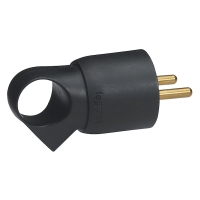 Fiche plastique à anneau - 2P+T - 16A - noir