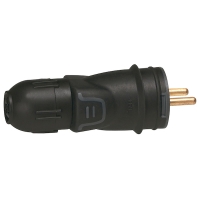 Fiche mâle à connexion automatique - 2P+T - 16A