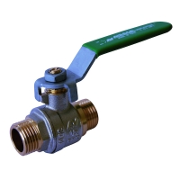 Vanne à boisseau sphérique mâle mâle 567 NF poignée plate verte  - 3/4" - 40 bar