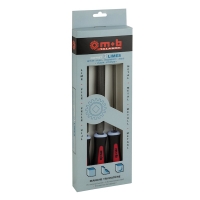 Coffret de 3 limes avec manche bimatière 200 mm