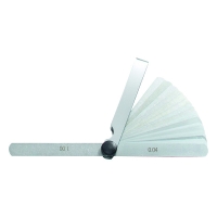 Cale d'épaisseur - Mesure métrique - Bout arrondi - Précision : +/- 0,04 à 1 mm - Nombre de lames : 19 - Longueur des lames : 0 mm