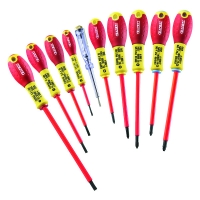 Jeu de 10 tournevis isolés 1000V - Fente Phillips Pozidriv & testeur