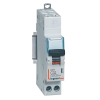 Disjoncteur phase neutre DNX3 - arrivée borne automatique et sortie borne à vis - 4500A - 6kA - 2P+N - 230V - 32A courbe C