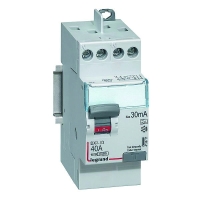 Interrupteur différentiel DX3-ID - arrivée haute et départ haut à vis - 2P 230V - 40A type A 30mA - 2 modules
