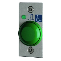 Bouton poussoir BPNONFCHOCCA choc à voyant sur plaque inox