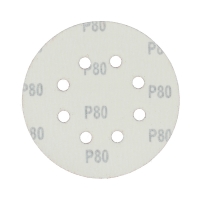 Disque abrasif appliqué gamme Merchandising - 8 trous - Diamètre 125 mm - Grain 50/80/120 - Pochette de 25 pièces