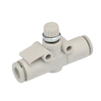 Limiteur de débit série AS-F - 4 mm - raccord instantané - en ligne - compact - M5 - AS1002F-04