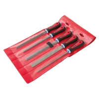 Lime mi-doux avec manche bimatière 200 mm Jeu de 5 pièces