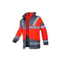 Parka 4 en 1 haute visibilité SKOLLFIELD orange/marine - 4XL