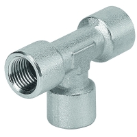Té égal FEMELLE A11P - laiton nickelé - hydraulique - 10 mm