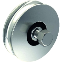 Galet seul à gorge ronde pour portail - acier zingué - Ø galet 120 mm - Largeur de gorge 21 mm