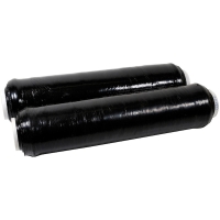 Film pré-étiré manuel soufflé noir CAST standard - Longueur : 600 m - Largeur : 390 mm - Épaisseur : 9 µm