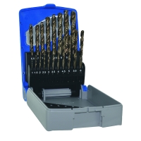 Coffret de forets métaux HSS Co5% - Plage de diamètres 1 à 10 mm - Nombre de pièces 19