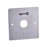 Plaque carrée PBP19_B inox avec marquage braille inox 80 x 80 mm
