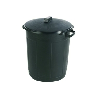 Poubelle immeuble avec couvercle verrouillable - 80 L - noir