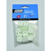 Sachet 12 supports console simple pour tablette bois - blanc