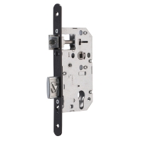 Serrure à larder 1 point D455 clé I pêne demi-tour réglable axe 50 mm noire