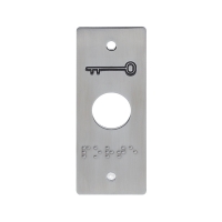 Plaque rectangulaire PBP19_4 inox avec marquage braille 90 x 35 mm