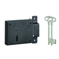 Serrure de cave horizontale pêne dormant à gorges - 95 x 76 mm - droite - 60 mm