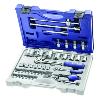 Coffret de 44 douilles et accessoires 1/4" 1/2" métrique