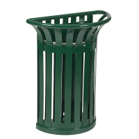 Corbeille à fixer sur poteau TULIPE - 35 L - Vert mousse RAL 6005