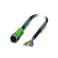 Câble pour capteur et actionneur série SAC - droit - femelle - M12 - extrémité nue - 8 pôles - PVC - 10 m - SAC-8P-10,0-PVC/M12FS